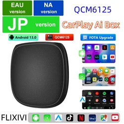 FLIXIVI CarPlay Ai Box Plus 8 + 128G Android 13 inalámbrico Android Auto y CarPlay 8/4Core CPU QCM6125/2290 para VW Audi Kia Fiat