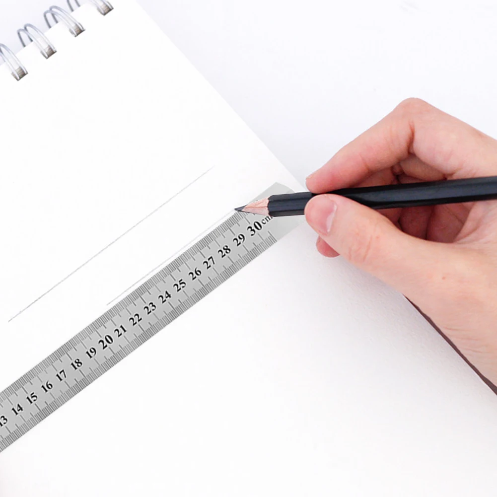 Stainless Steel Metal Straight Ruler Double Sided Precision Measuring Tool Metric Ruler For DIY Drawing Centimeter Inches Scale