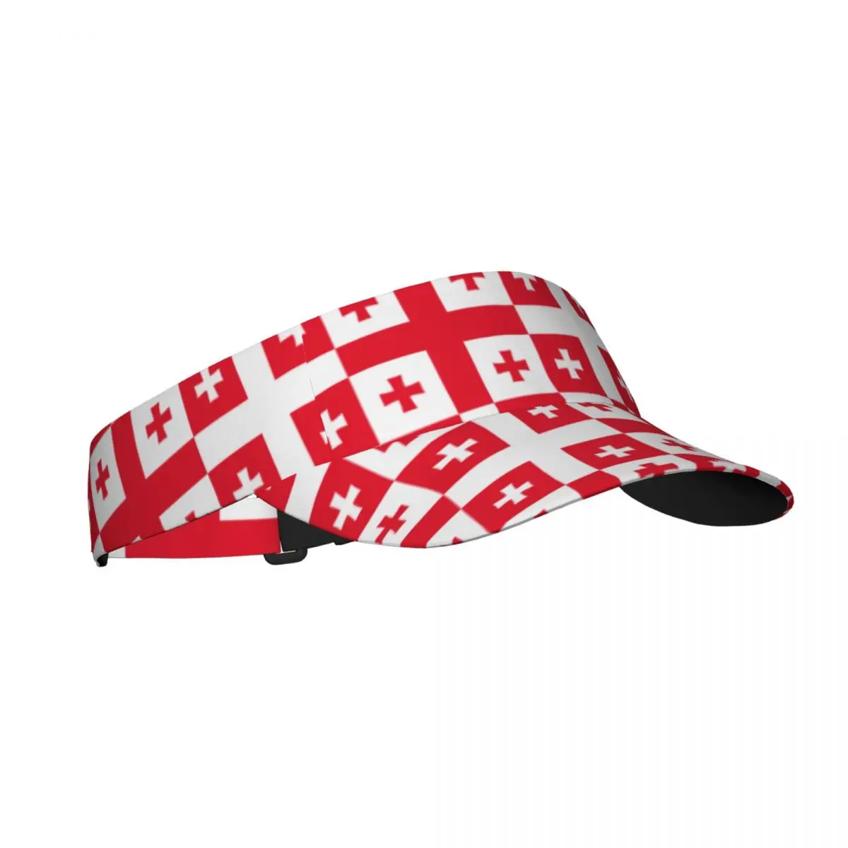 Georgia Flag Empty Top Visor Cap Women Sunscreen Hats Man Snapback Cap Adjustable For Running Tennis Golf Unisex