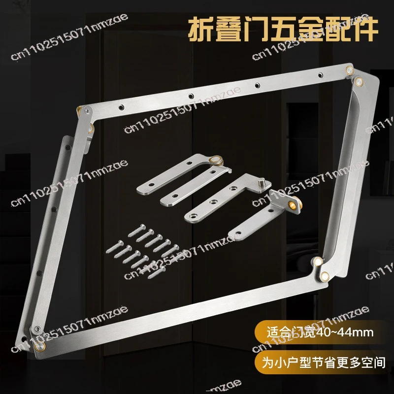180-Degree Double Folding Door Hinge Hardware Set for Wardrobe Bedroom Bathroom Wooden Doors Top & Bottom Pivot Hinge