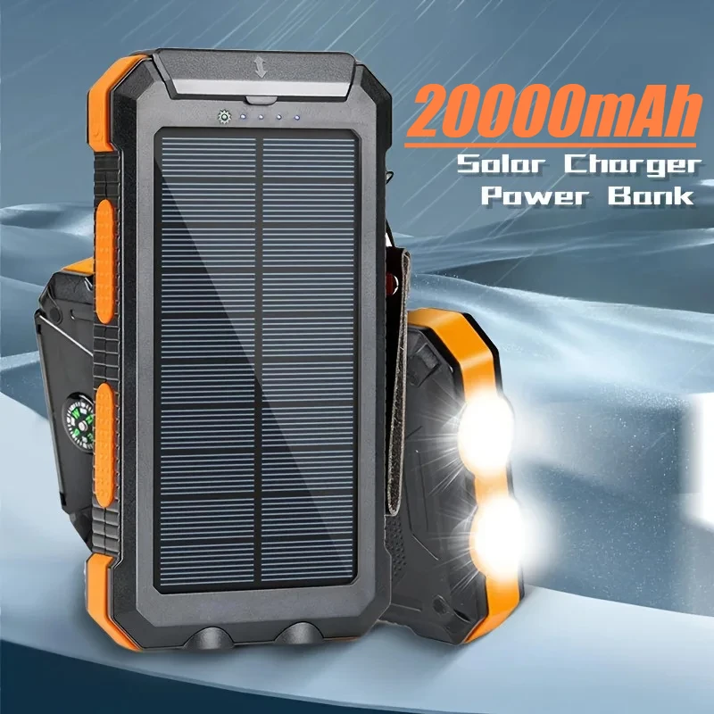 

Outdoor Waterproof Solar Power Bank 20000mAh Camping Light Portable Power Bank 10000mAh