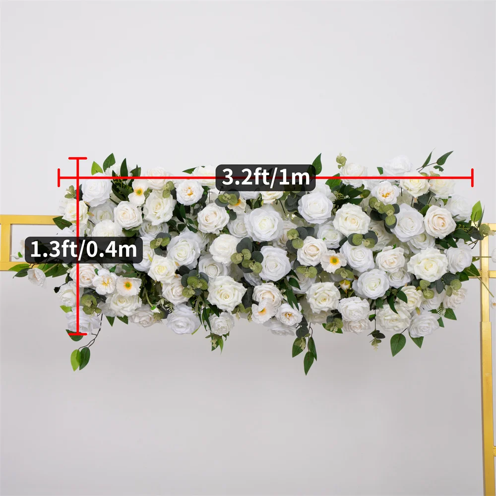 Wedding Backdrop Decorations White Rose Artifiical Flower Runner Welcome Flower Greenery Arrangement Event Stage Decor Props