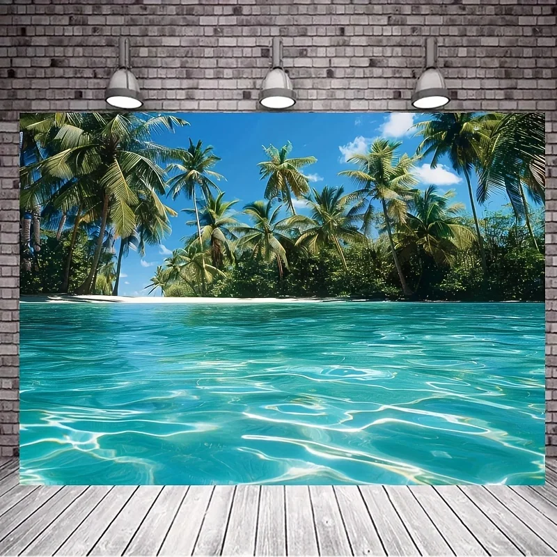 1 piece, ocean beach tapestry wall hanging tropical paradise beach wall decoration, Hawaii background, coconut tree background