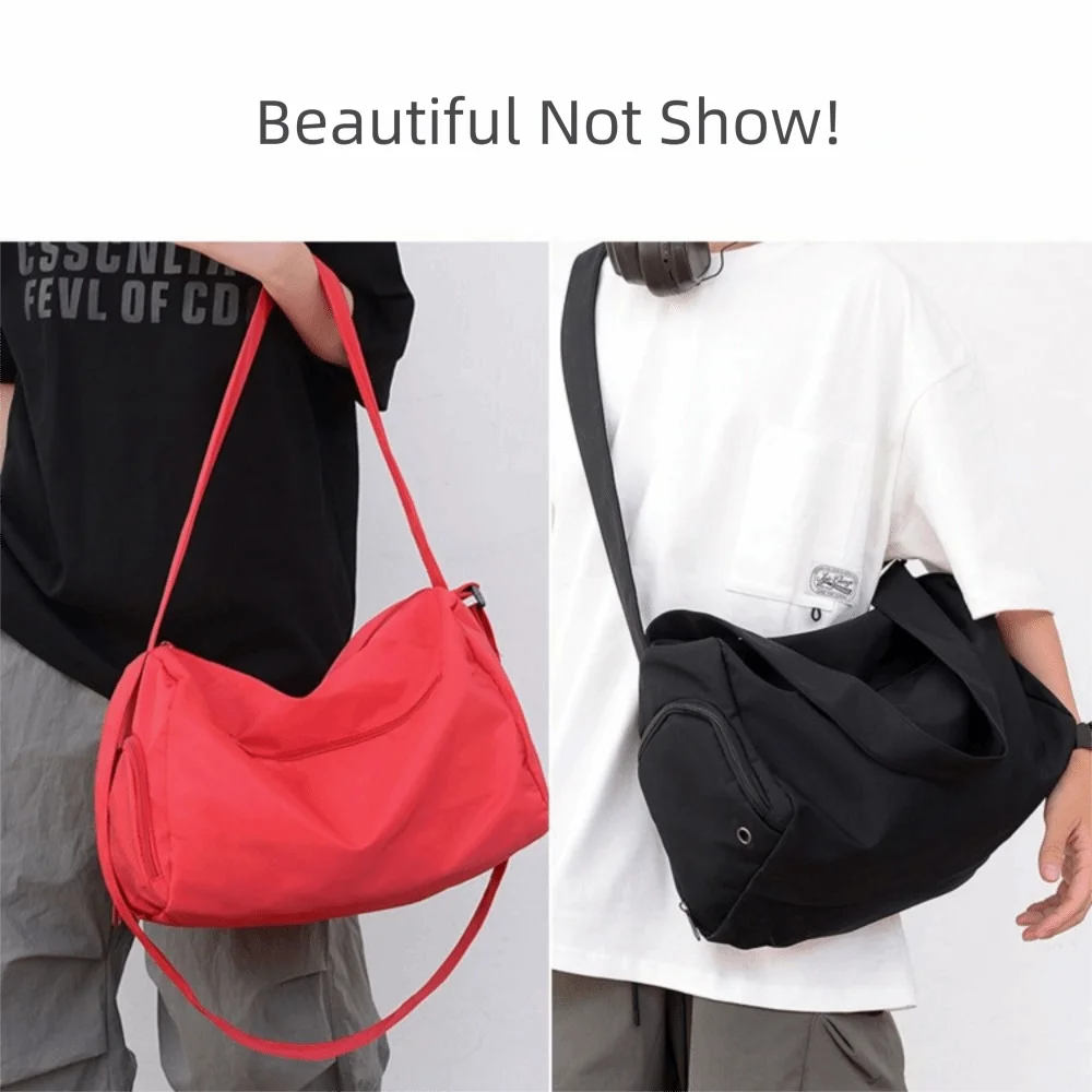 

Fashionable Solid Color Crossbody Tote Bags Large Capacity Canvas Sports Shoulder Bag Niche Design Casual Luggage Bag Women