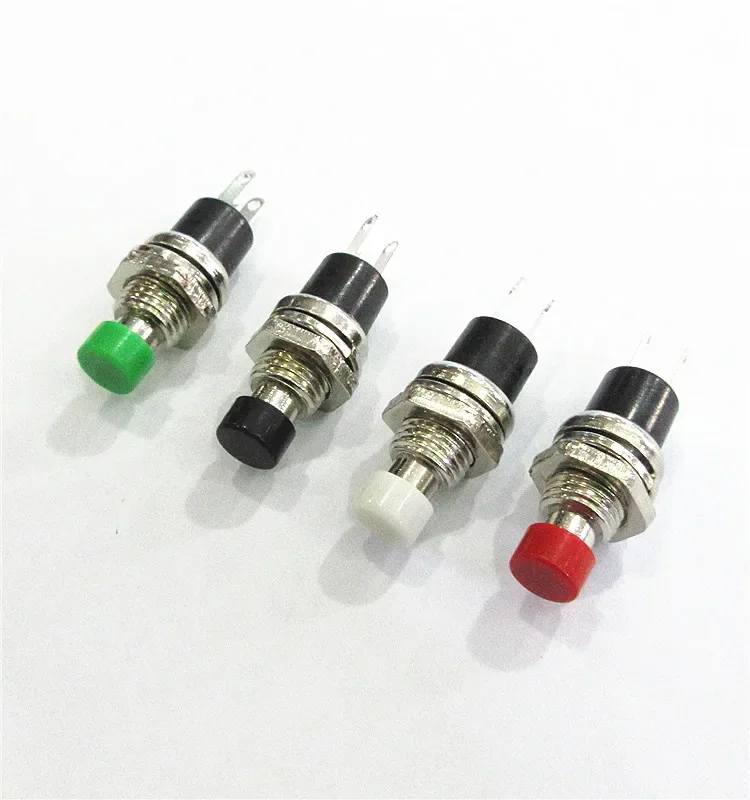 Small Button Switch PBS-110 Opening 6-7MM Button Reset Point Unlocked Switch ( Press Down on, Release Button Off)