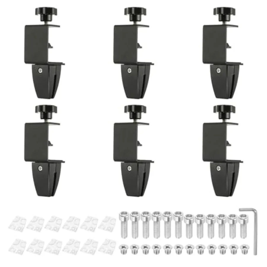 

6 шт. регулируемых зажимов-разделителей для стола 1/8-1/2 дюйма, алюминиевые крепления для защитных экранов, настольные разделители для офиса
