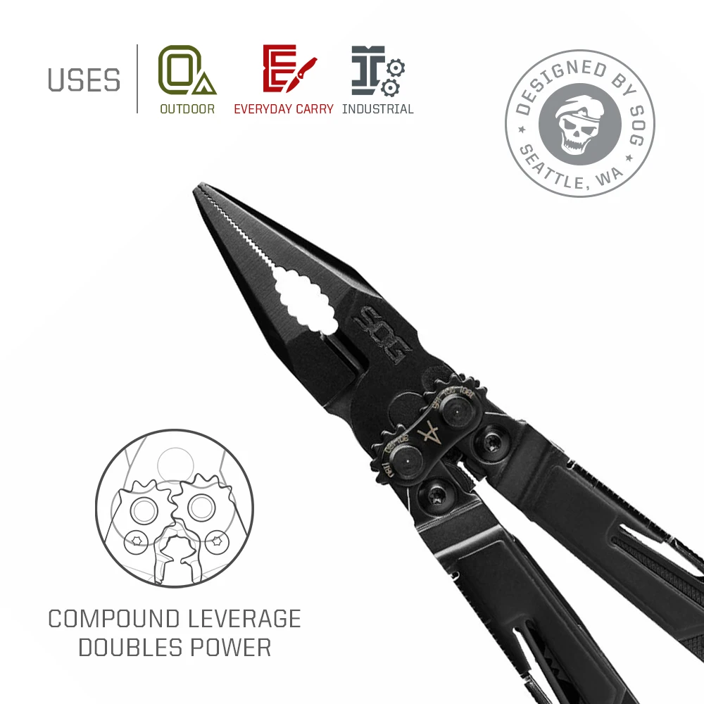 SOG 18 in 1 PowerPint Multi-Tool Pliers Mini EDC Fishing Folding Hand Tools Outdoor Survival Camping Equipments- PP1001/1002-CP image 2