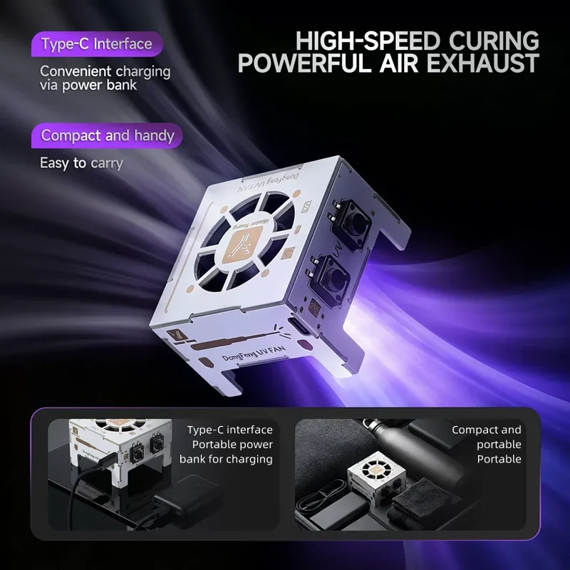 M.Y DONGFENG 395nm UV Curing Light with 40 UV LED Chips Cooling Fan and Separate Controls for Phone Motherboard Chip PCB Repair