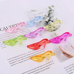 15Pcs Acrylic Multicolor Transparent Imitation Crystal High Heel Shoes Pendant Beads For Jewelry Making DIY Handmade Accessories