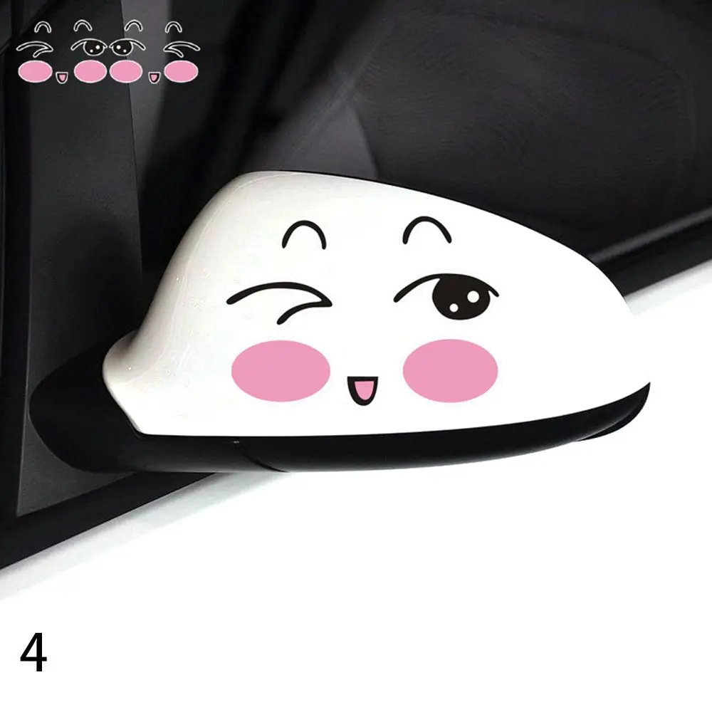 

Водостойкая забавная наклейка, креативные наклейки на зеркало заднего вида, улыбающееся глаза, наклейка на лицо, светоотражающая наклейка на автомобиль