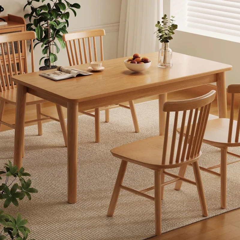 #Modern Nordic Style Dining Table and Chair Set with Solid Wood and Living Room Apartment Dining Table and Chairs