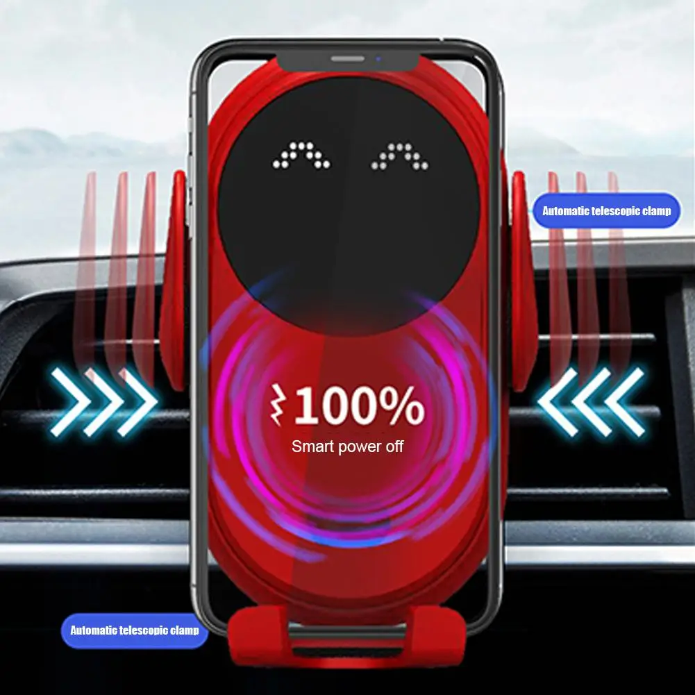 S11 Fashion Qi Fast Wireless Charger Car Phone Holder Smart Infrared Sensor Air Vent Mount Automatic Clamping Mobile Phone Stand