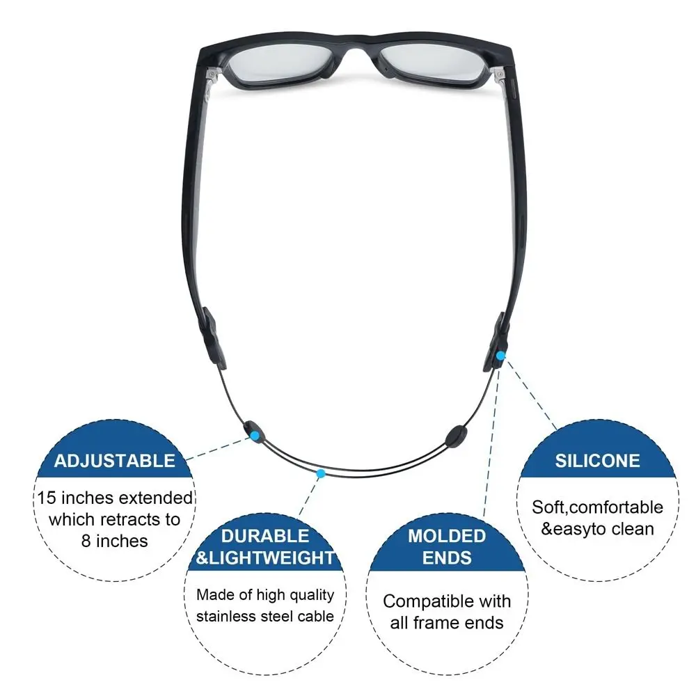 Anti-drop Glasses Strap Adjustable Fixing Lanyard Holder for Ray-Ban Meta Wayfarer/Skyler/Headliner/Gen 2/ Meta HSTN