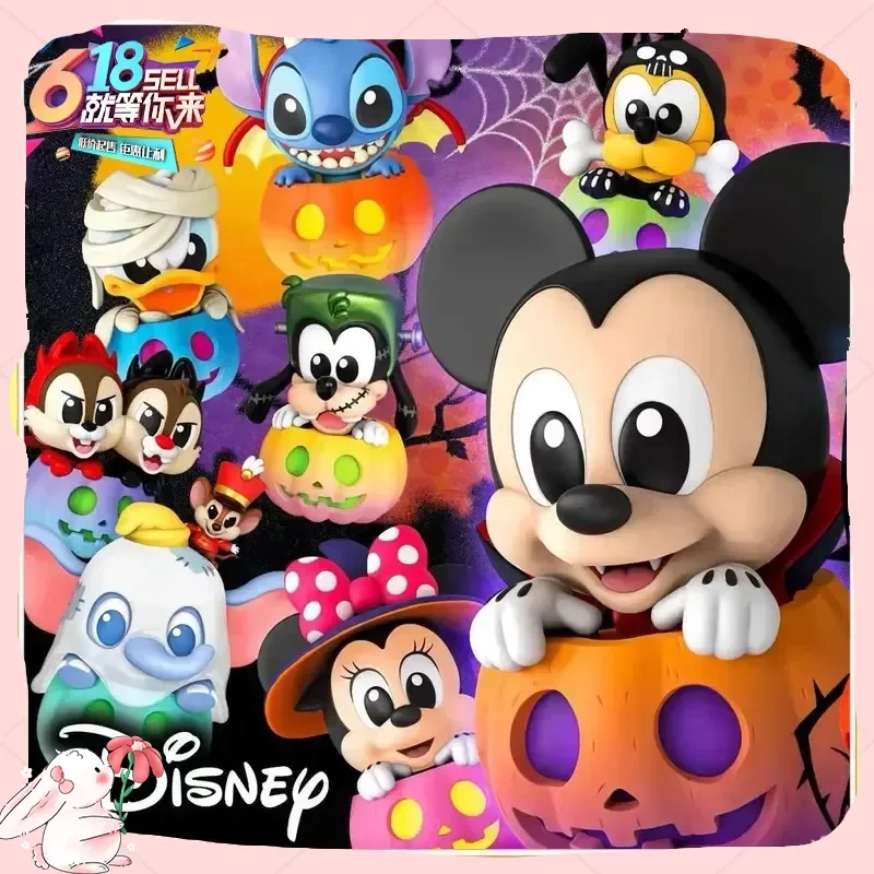 Caliente Mickey Friends Pumpkin Edition Cosbi Halloween caja ciega misteriosa Mini muñeca decoración de escritorio regalo auténtico juguete coleccionable