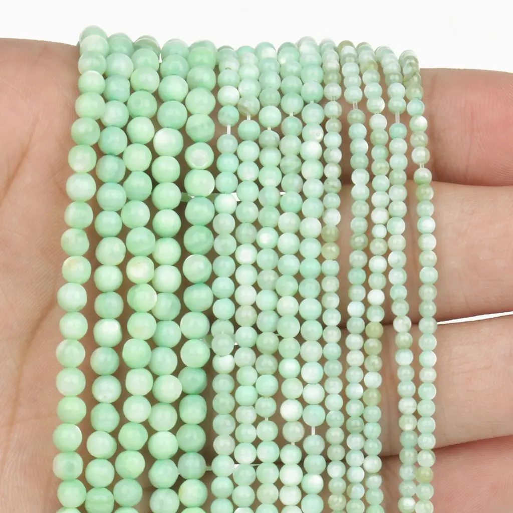 Natural Freshwater Colourful Shell Beads 2mm 3mm 4mm Round Loose Spacer Pearl Beads For Jewelry Making Free Shipping Wholesale