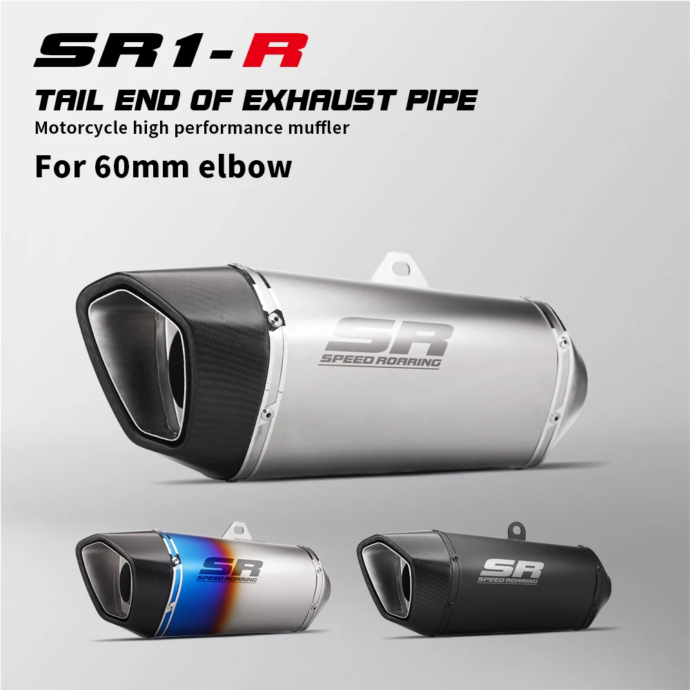 

SR Project SR1-R Muffler General Motorcycle Exhaust Carbon Muffler 60mm inlet for r3 z900 ninja400 crf250 crf1100 GSXR CBR650