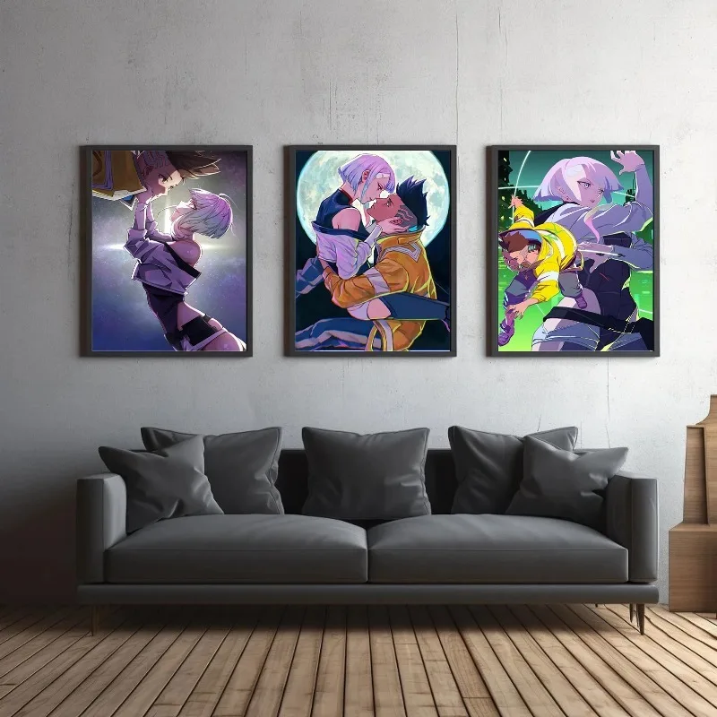 Popular Cyberpunk Canvas Painting Anime Movie Wallpaper Character Art Bedroom Decoration Gifts Home Decoration Mural