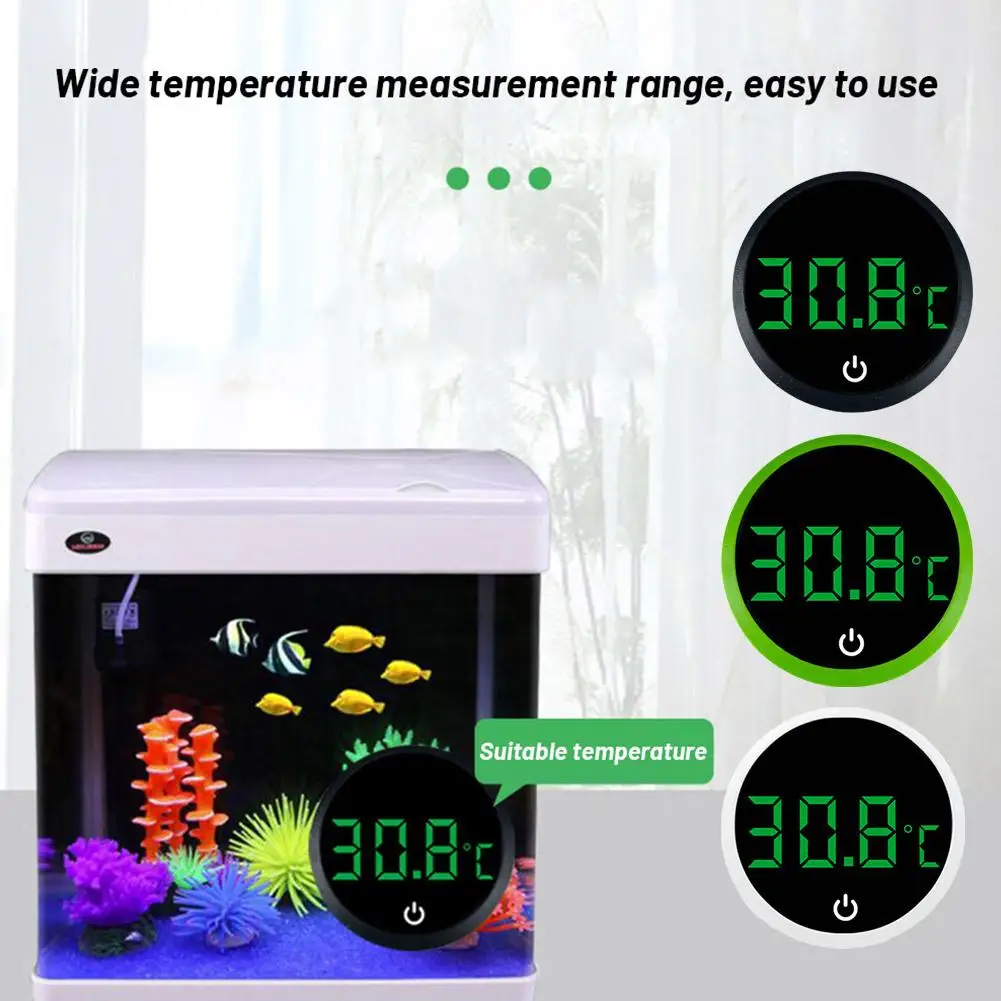 Termometer akuarium Digital, pengukur suhu Beberapa termometer dengan perekat LCD Digital untuk tangki ikan terarium Moni I4I3