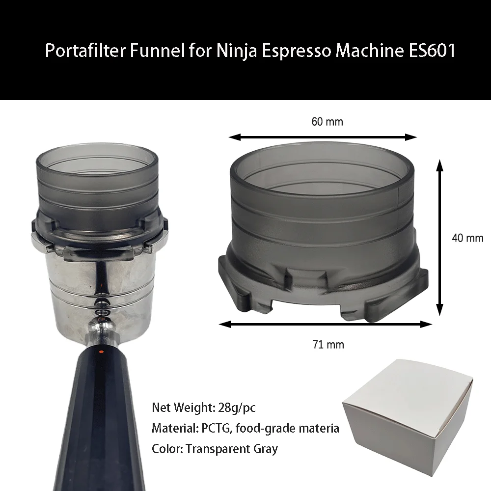 Dosing Funnel for Ninja Coffee Makers - Anti-Popcorning & Mess-Free Grounds Funnel, Compatible with ES601/ES501 Portafilters