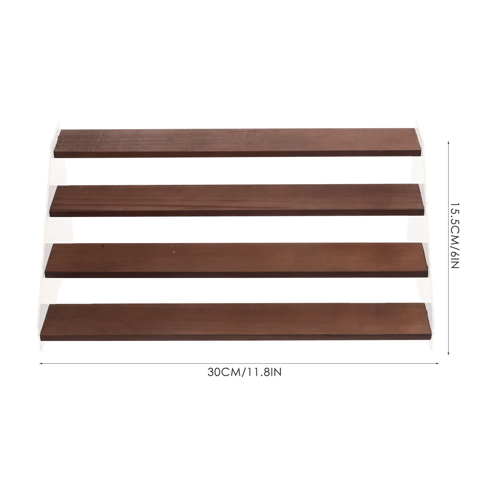 1Set Solid Wood Display Stand Acrylic Ladder Shelf 4 Tier Organizer Storage Holder for Collections Figures Showcase