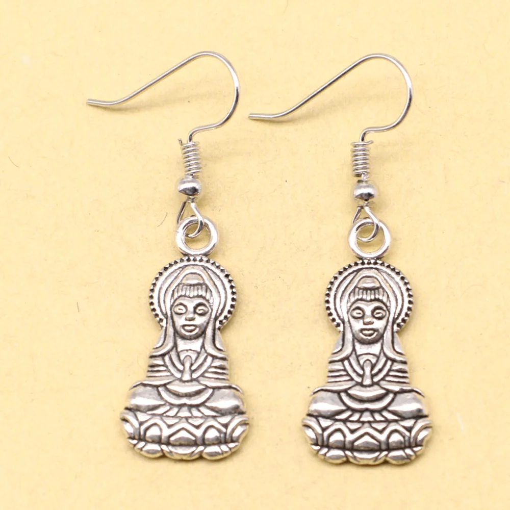 1 Pair 14x26mm Goddess Of Mercy Diy Earrings Travel Gift