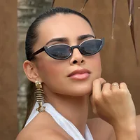 Cat Eye Sunglasses Half-frame Eyewear, New Vintage Trendy Fashion Small Frame for Women Men, UV Protection for Driving Cycling Outdoor Use - Image 5