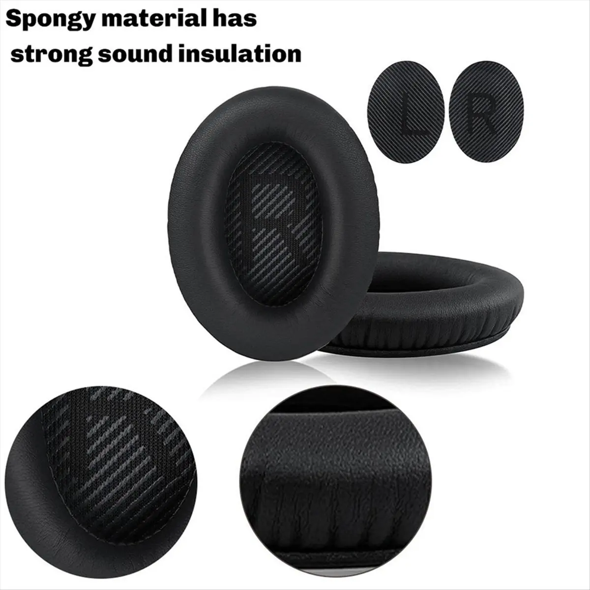 #51W Electronics Accessories,Earpads for BOSE QC35 QC35 II Headphones Repair Parts Black (Black)