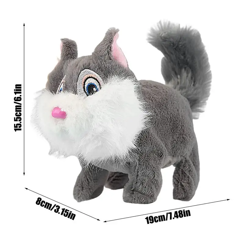 2025 Nuovo scoiattolo ambulante elettrico giocattolo animale di peluche interattivo con suoni realistici e coda che scodinzolante regalo educativo per i bambini