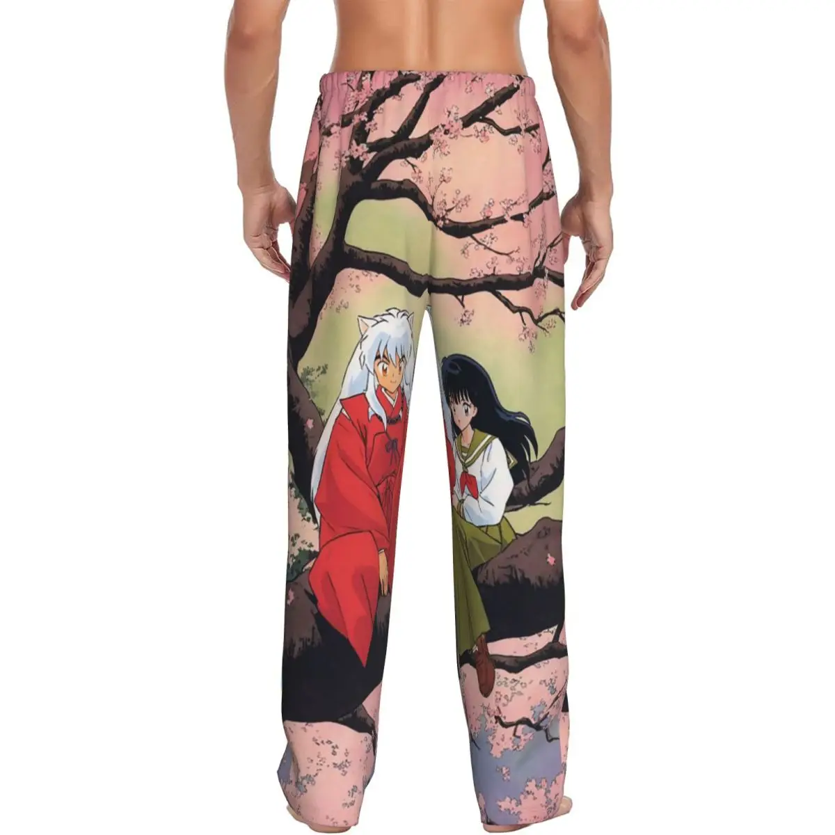 Custom Manga Kimono Inuyasha Sesshomaru Pajama Pants Men Sleepwear Sleep Lounge Bottoms with Pockets