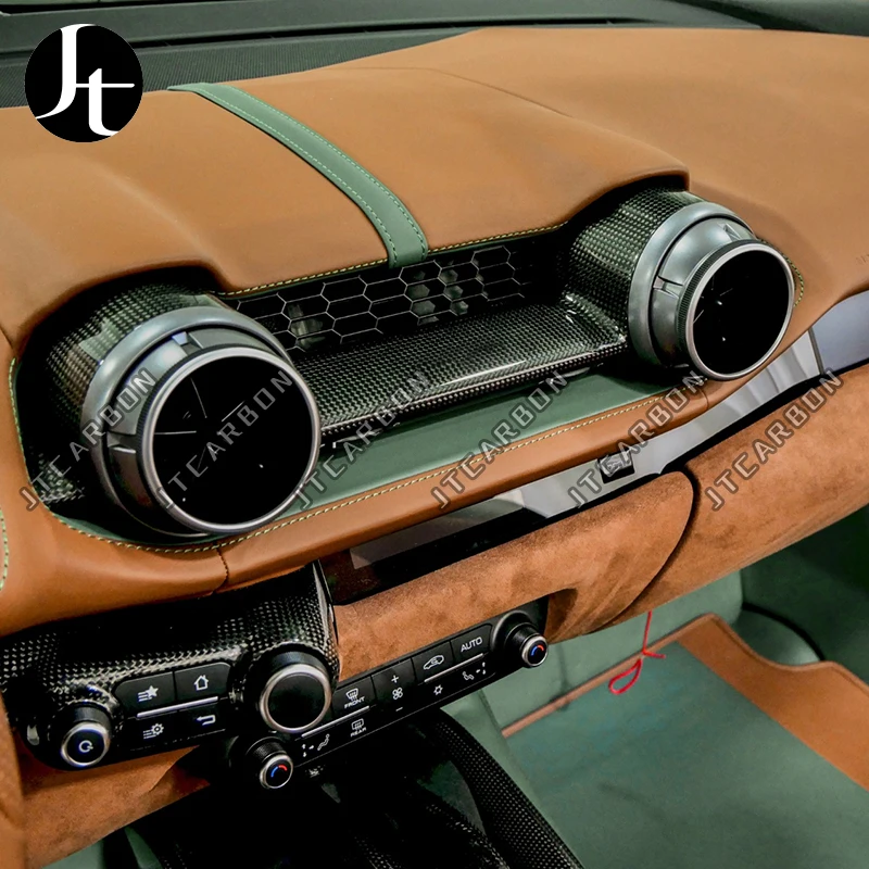3Pcs For Ferrari 812 GTS Superfast LHD OEM Style Dry Carbon Interior Air Conditioning Port Kit Car A/C Vents Outlet Trim Covers