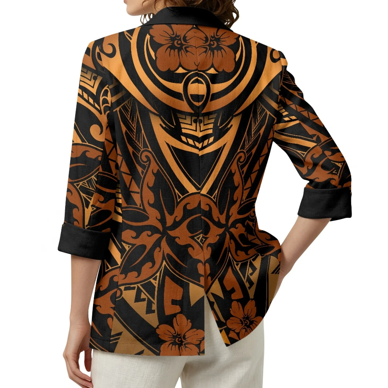 PENSTROLL Geometric Linen Like Outerwear for Business Casual Open Front Tops Fall Outwear Tops