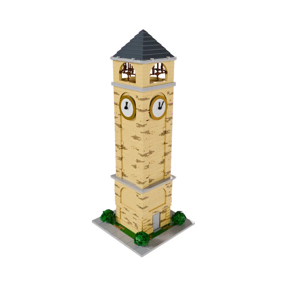 고브릭스 MOC-200147 기울어진 타워 시계탑 브릭 모델 블록 장난감 선물