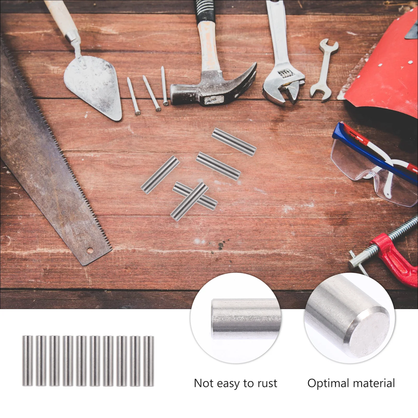 24Pcs Stainless Steel Shelf Support Fastener Dowel Pin Hard Rust Proof Replacement Parts for DIY Shelving Dowel Pin