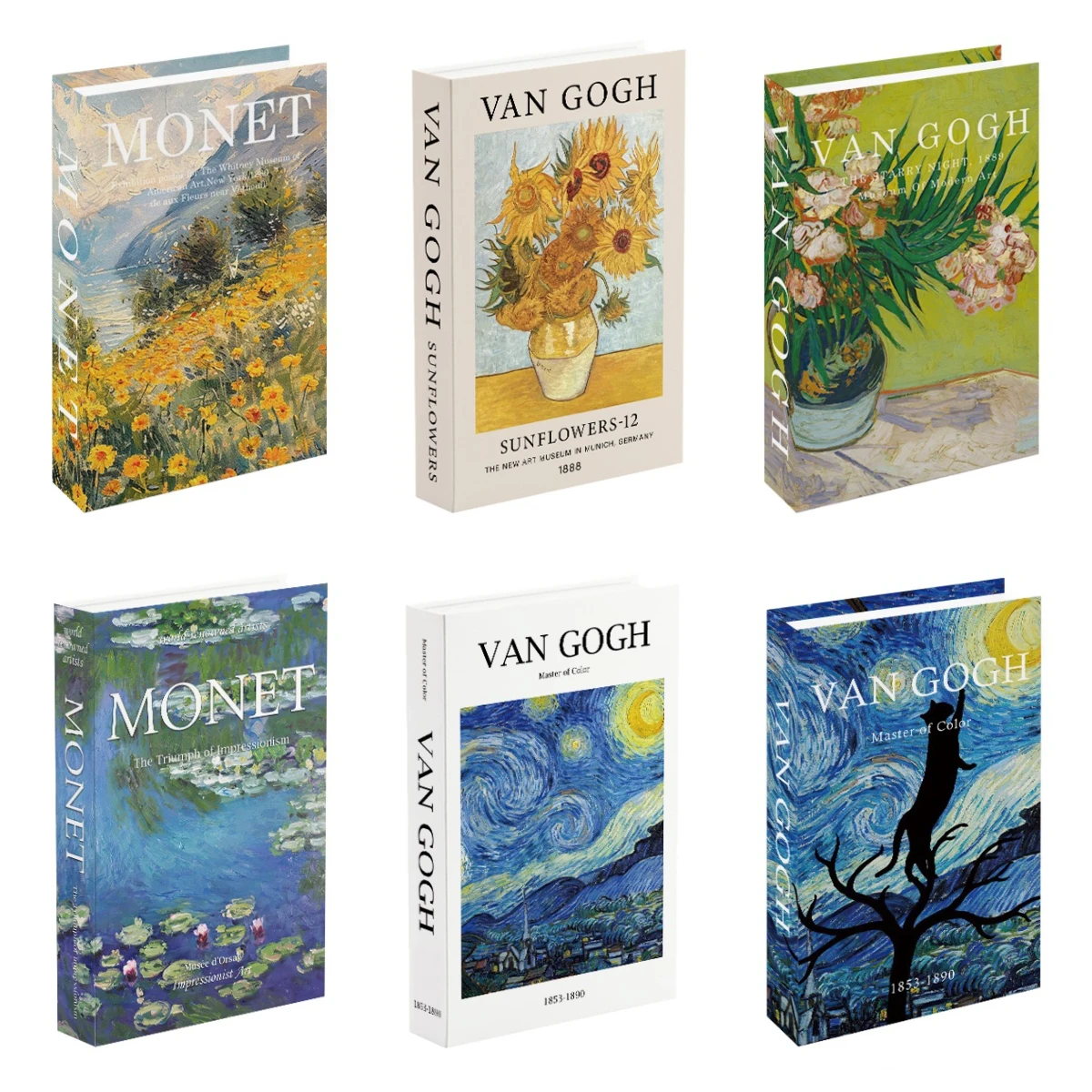 

Van Gogh Monet Paris Decorative Books Home Decor Luxury Fake Book Storage Box Coffee Table Bedroom Ornaments Interior Decoration