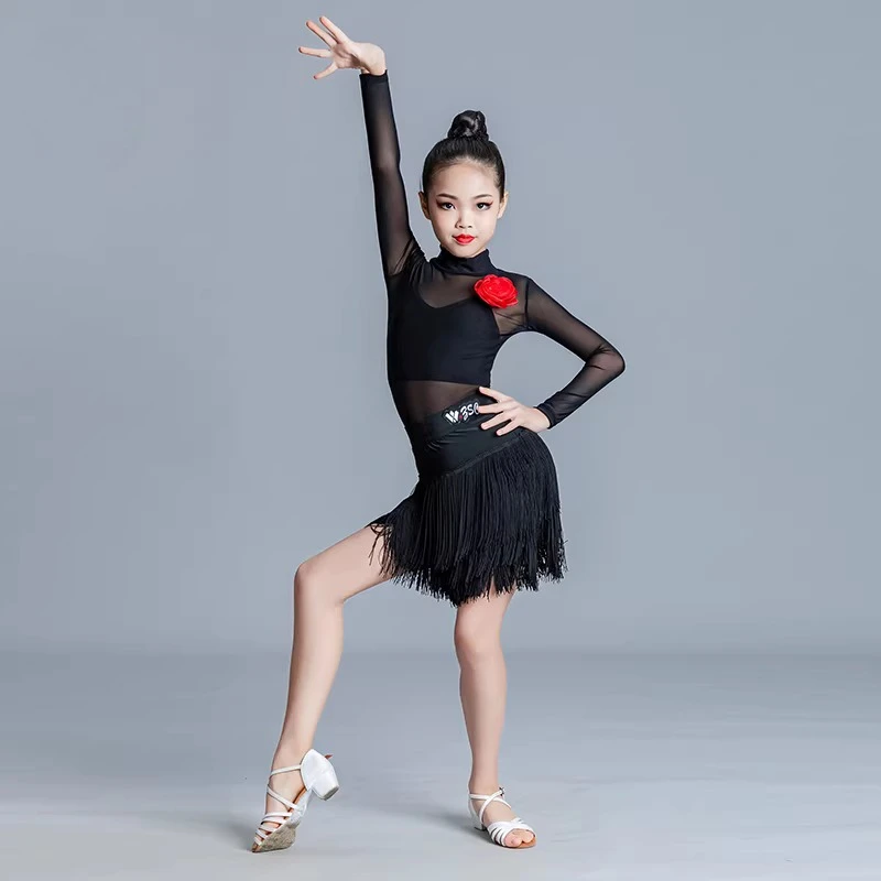 Private Custom-made New Latin Dance Costumes for Adults and Children's Professional Grade Test Performance Skirts