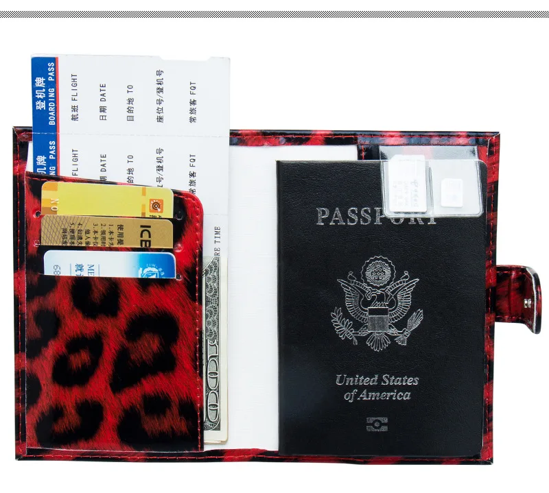 BERKI STAR Leopard  Print Passport Cover PU Leather Passport Holder Protecto Travel Wallet for  Women