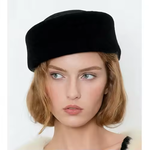 Retro Flight Attendant Ball Hat Women's 100% Wool Felt Beret Party Charming Hat Wedding Cocktail Party Medicine Box Hat - Image 3