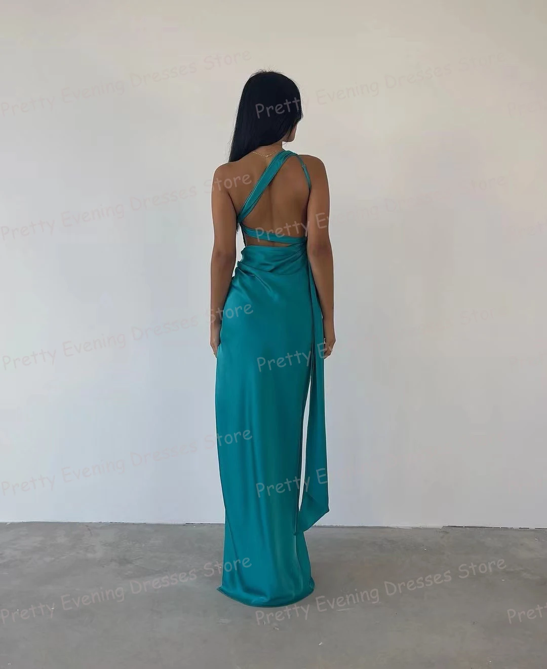 2024 Colorful Evening Dresses Woman's Mermaid Sexy One Shoulder Backless Strapless Tea-Length Prom Growns Fashion Vestido Festa