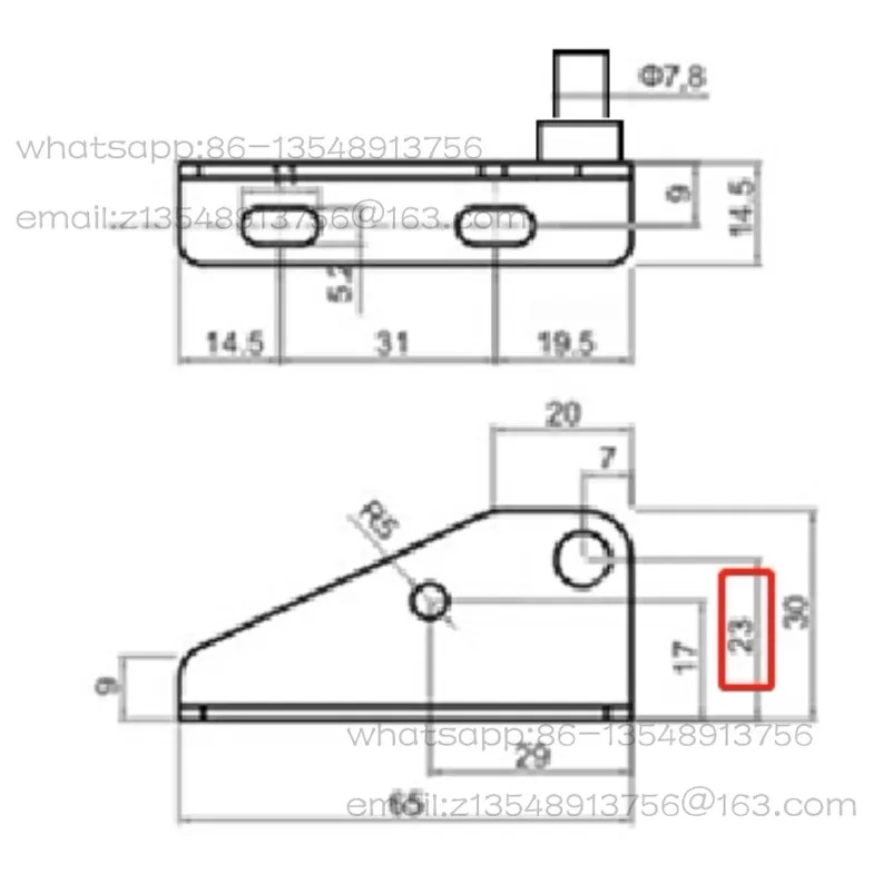 P Type 23mm Disinfection Cabinet Hinge Door Shaft Commercial Hotel Restaurant Disinfection Cabinet Door Hinge Accessories