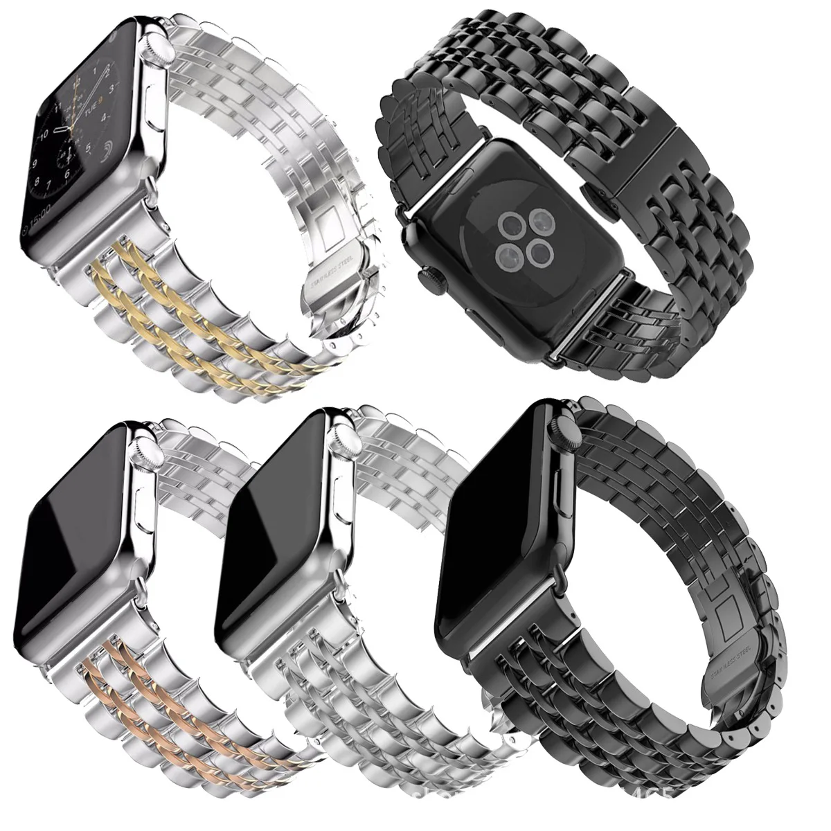 애플 워치 밴드용 스테인레스 스틸 스트랩, 49mm, 46mm, 42mm, 45mm, 41mm, 44mm, 40mm, 금속 팔찌, iWatch 시리즈 10 울트라 9 8 7 6 5 SE