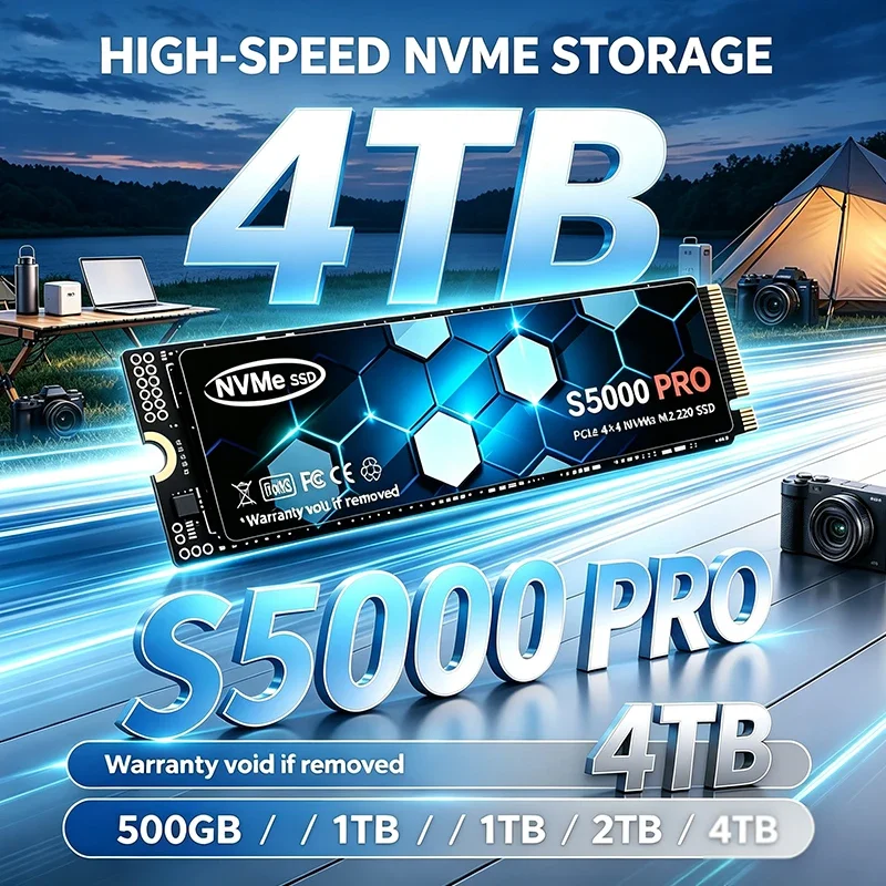 2026 New M.2 S5000 PRO NVMe SSD PCIe4.0 High Performance 500GB 1TB 2TB 4TB Internal Drive Storage Upgrade For Desktop Laptop