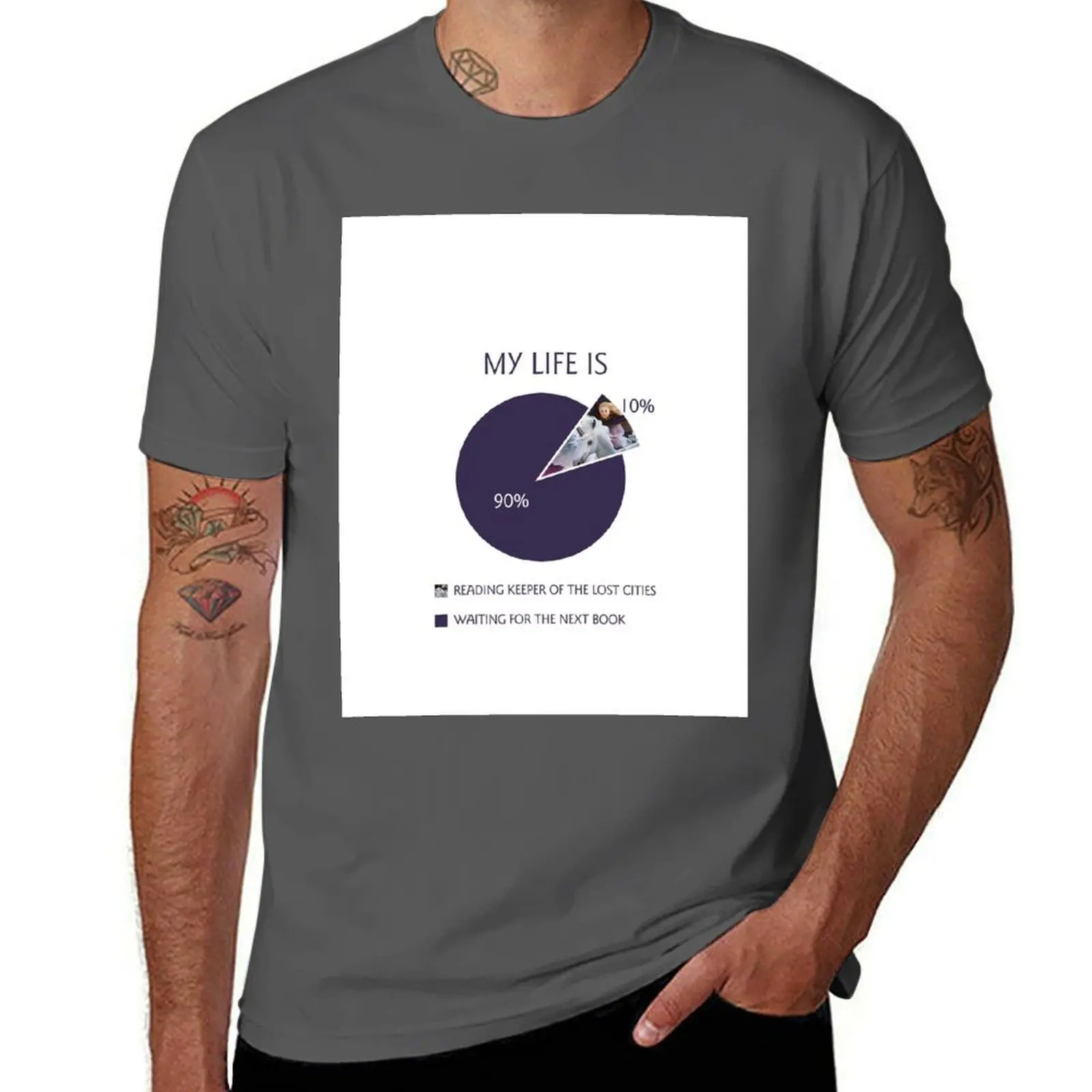 

KOTLC Pie Chart T-Shirt Basic Solid Color Casual Tee Shirt
