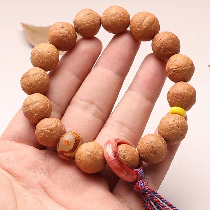 

Кольцо для бега Bodhi с бусинами Будды, браслет, ручной агат, красная кожа, семена высокой плотности для мужчин
