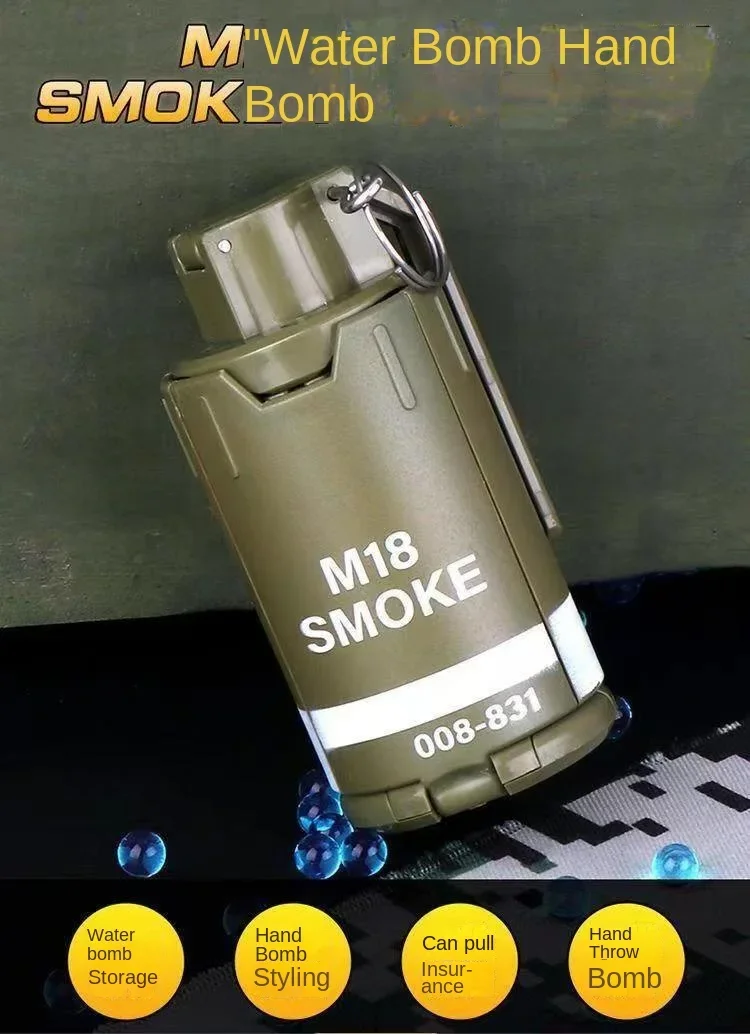 M18 Smoke Explosive Water Gel Granate Modell Militärspielzeug für Erwachsene Jungen Kinder CS GO Look Real Movie Prop Lustiges Geburtstagsgeschenk