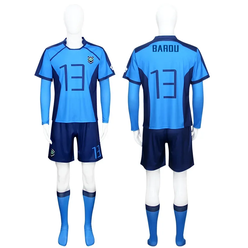 Michael kaiser cosplay traje anime azul bloqueio equipe bastardo munchen no.10 alemanha camisa de futebol uniforme halloween carnaval cos