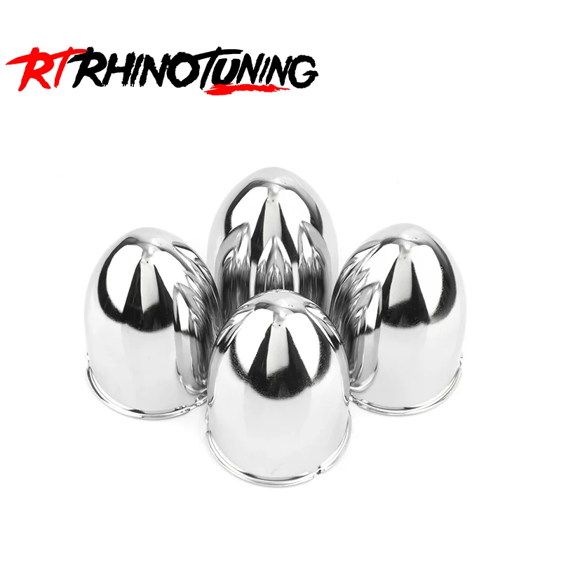 

RhinoTuning 2/4Pcs 83mm(3.27") Hub 111.7mm(4.4") H Push-Thru Center Caps For Travel Trailer Camper RV Push Thru Steel Carbon