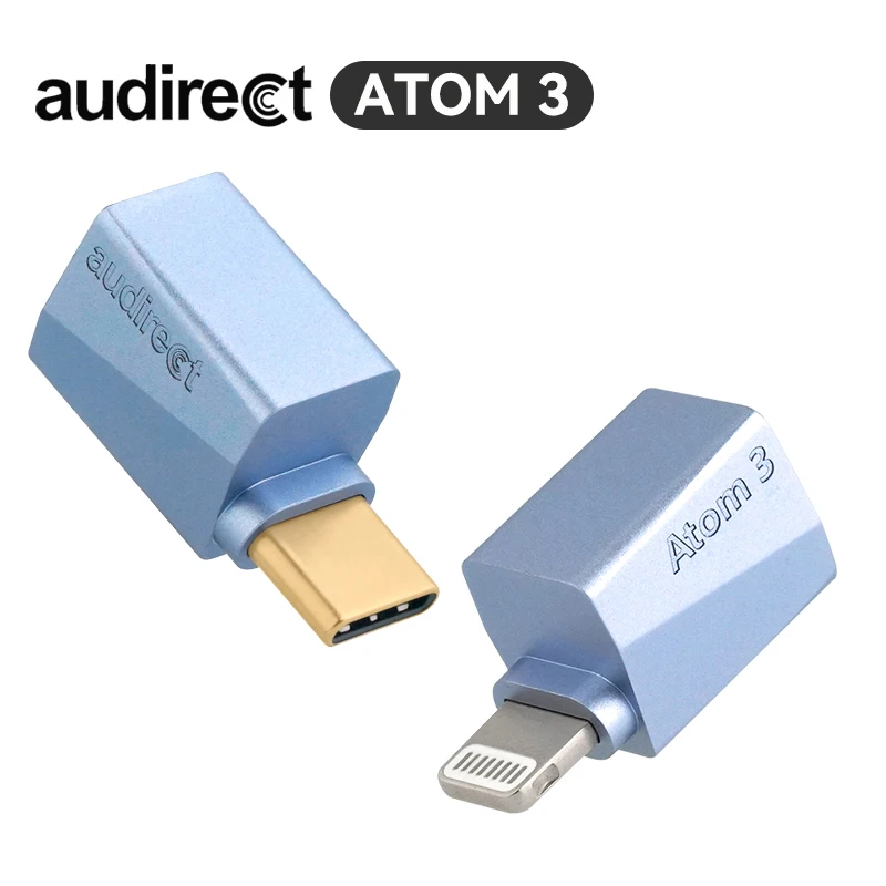 Audirect ATOM3 ESS9280 AC Pro Portable DAC Headphone Amplifier Atom 3 DSD512 3.5mm SE Output USB Type C/Lightning Input DAC Amp