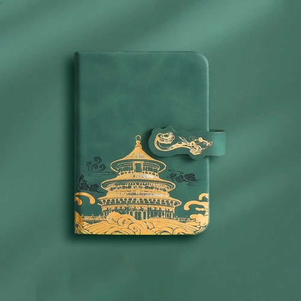 PU Cover Pocket Record Notebook Chinese Style 100 Sheets Meeting Record Handbook A7 Student Stationary Agenda Notepad Travel