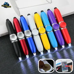 Led Luminous Relieve Stress Spinner Pen Gyroscope Decompression Light Ball Pen Shape Finger Gyro Writing Pen