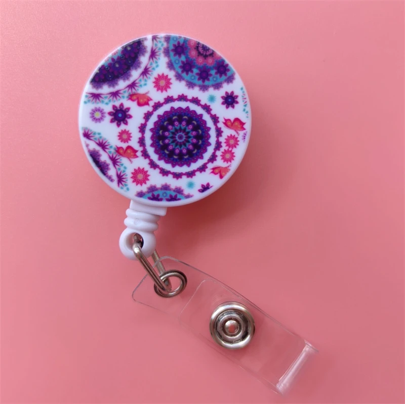 Mandala Ausziehbarer Kartenhalter mit Schnalle für Damen, Geschäfts-Ausweisklammer, Kartenhalter für Mädchen, Ärzte, Krankenschwestern, Ausweishalter – Detail 40